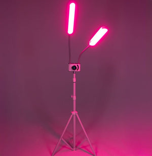 Lampa kosmetyczna dwuramienna Duo Color - RGB Biała - Studio Bay