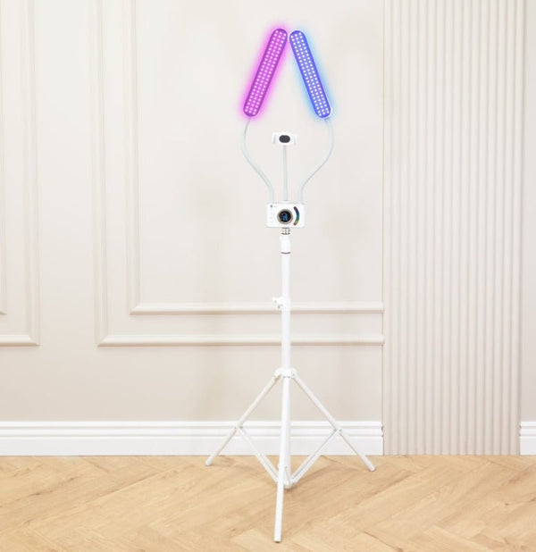 Lampa kosmetyczna dwuramienna Duo Color - RGB Biała - Studio Bay