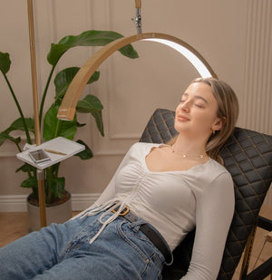 Pikowane łóżko kosmetyczne do stylizacji rzęs Space Gold - Czarne - Studio Bay