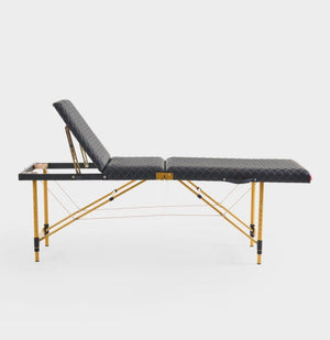 Pikowane łóżko kosmetyczne do stylizacji rzęs Space Gold - Czarne - Studio Bay