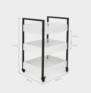 Regał kosmetyczny pomocnik na kółkach - BIAŁY - Studio Bay